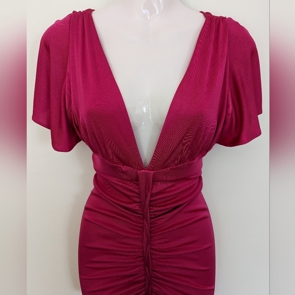 MARCIANO hot pink ruched dress xs - Picture 1 of 9